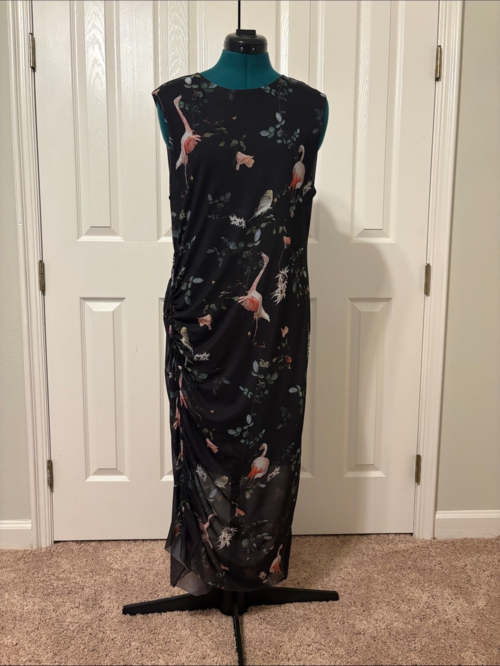 All Saints Black Sleeveless Midi Dress